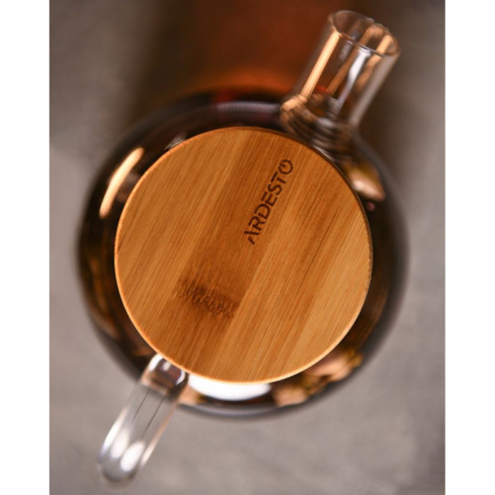 Заварник Ardesto Gemini боросилікатне скло бамбук прозорий 800мл (AR3008GBM)