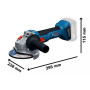 Шліфмашина кутова акумуляторна Bosch Professional GWS 18V-8 125мм 18В 1x4А·год 0-11000об·хв 1.6кг кейс ЗП GAL 18V-40