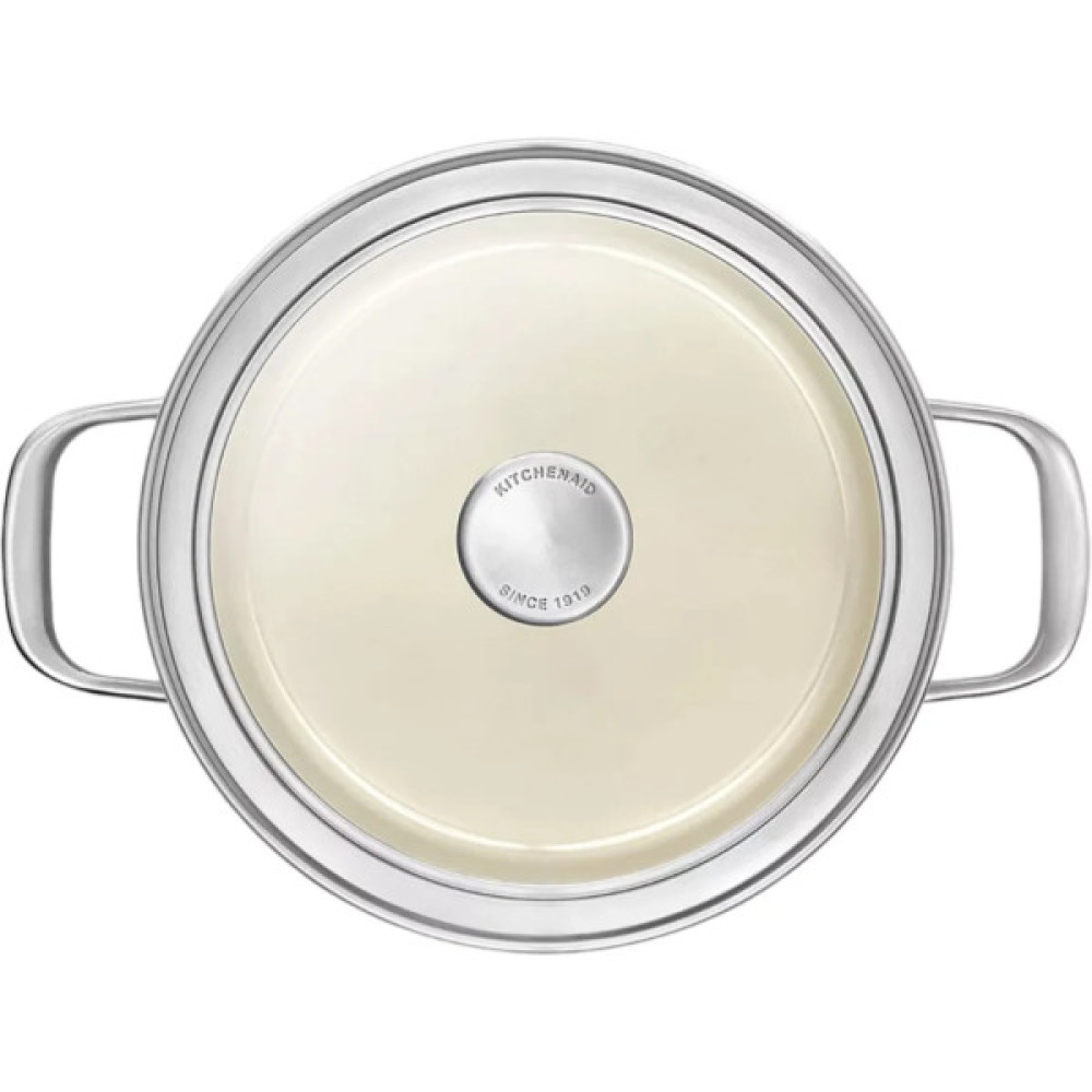 Каструля KitchenAid Steel Core 24 см 6 л мигдалевий крем (CC003269-001)