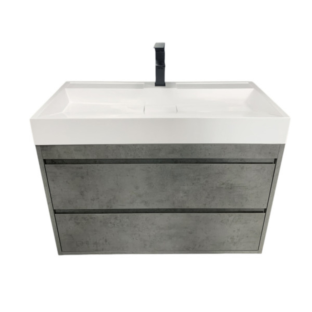 Раковина, умивальник Adamant VISION, штучний камінь, прямокут., з отвором для змішувача, без переливу, 1000х455х110мм, накладний, білий