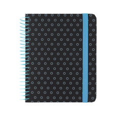 Блокнот Axent на спіралі В6 120 аркушів, клітинка, тверда обкладинка, графіт (8461-3-A)