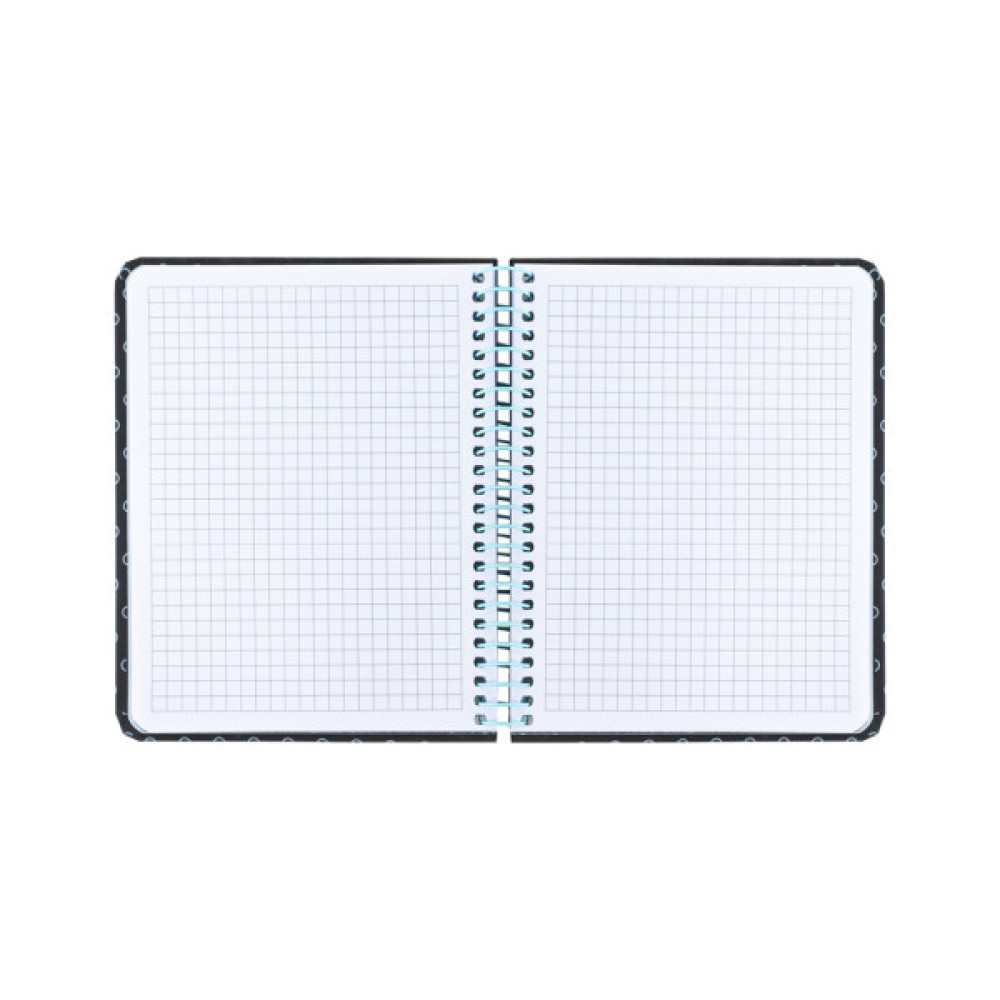 Блокнот Axent на спіралі В6 120 аркушів, клітинка, тверда обкладинка, графіт (8461-3-A)