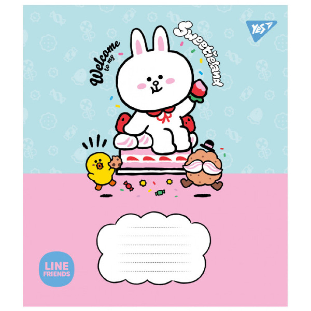 Зошит Yes Line Friends. Sweetieland 12 аркушів лінія (766949)