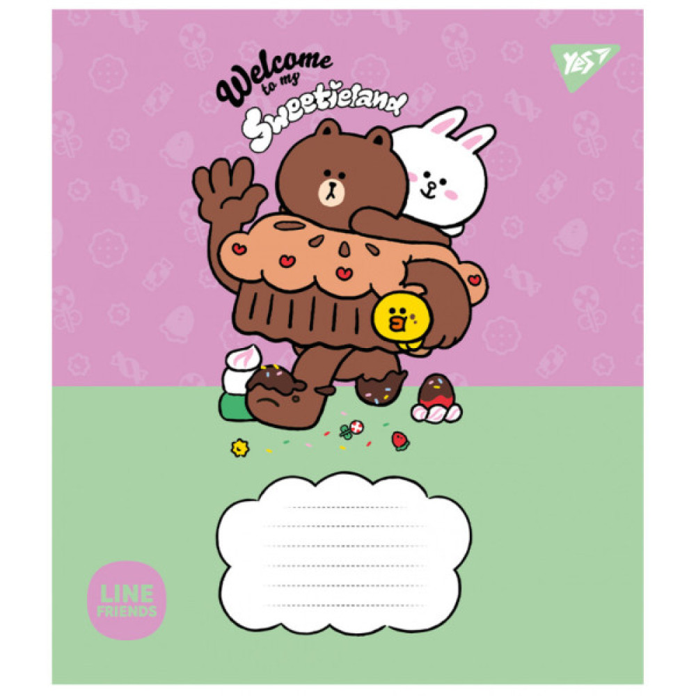 Зошит Yes Line Friends. Sweetieland 12 аркушів лінія (766949)