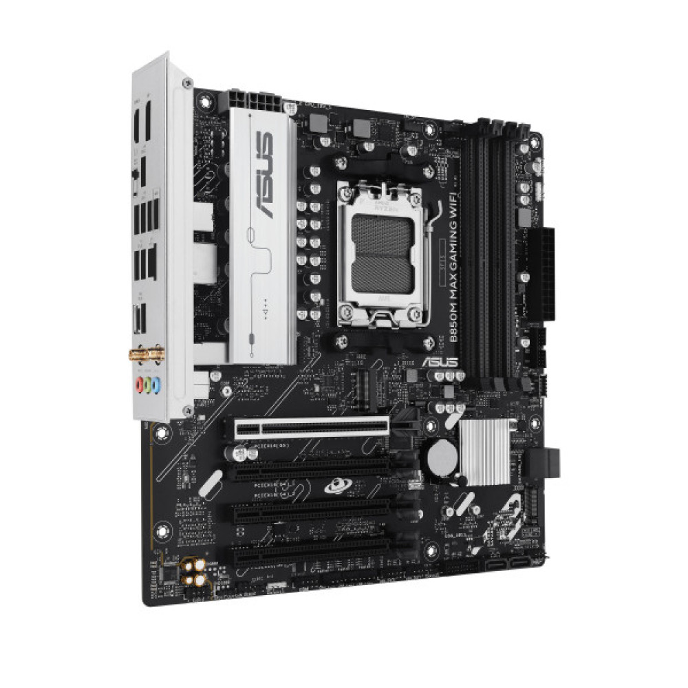 Материнcька плата ASUS B850M MAX GAMING WIFI sAM5 B850 4xDDR5 M.2 HDMI DP WiFi BT mATX