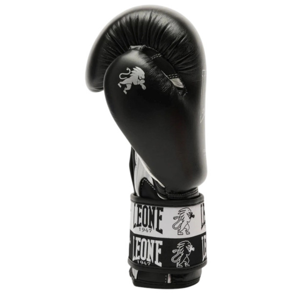 Боксерські рукавички Leone GN208 Iconic Black 16 унцій (бинти в комплекті) (GN208_Black_16oz)
