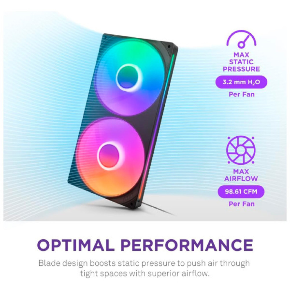 Кулер до корпусу NZXT F280 RGB Core Fan (Single Frame) - Black (RF-U28HF-B1)