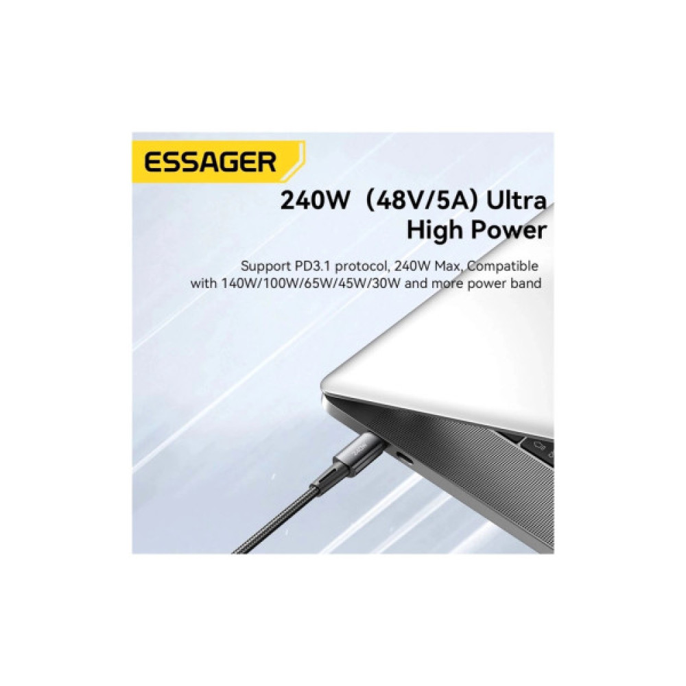 Дата кабель USB-C to USB-C 1.0m 240W Essager (EXCTT3-CG0G-P)