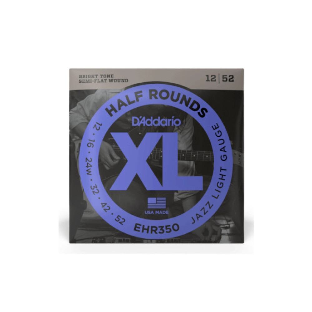 Струни для гітари D'Addario XL Half Rounds Jazz Light (12-52) (EHR350)