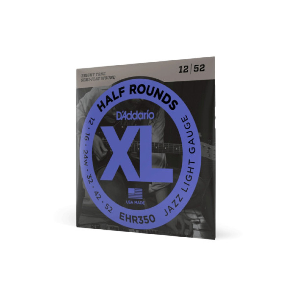 Струни для гітари D'Addario XL Half Rounds Jazz Light (12-52) (EHR350)