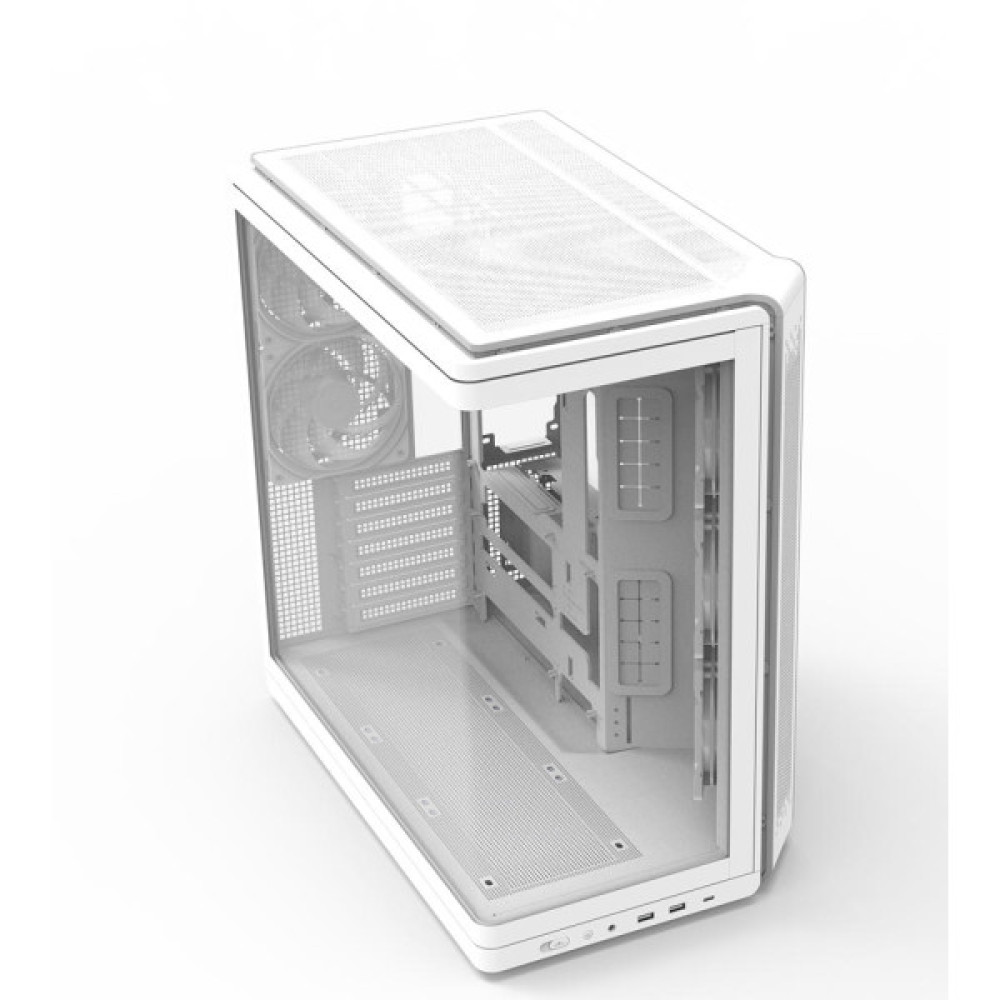 Корпус Zalman P60 без БЖ, 2xUSB3.0, 1x Type C, 3x120мм ARGB Reverse, 2x120мм ARGB, VGA 435мм, LCS ready, Curved Tempered Glass, Dual Chamber, ATX, білий