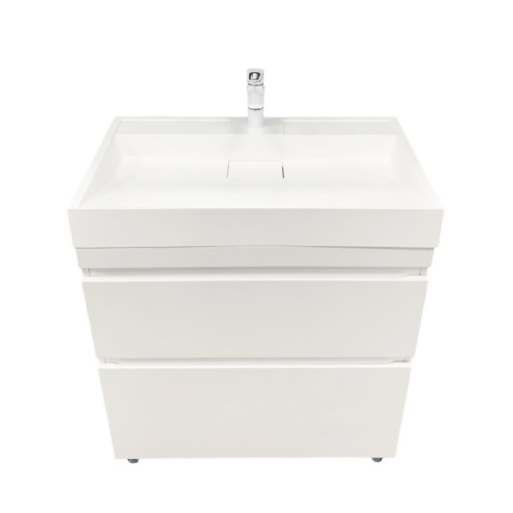 Раковина, умивальник Adamant VISION, штучний камінь, прямокут., з отвором для змішувача, без переливу, 800х455х110мм, накладний, білий