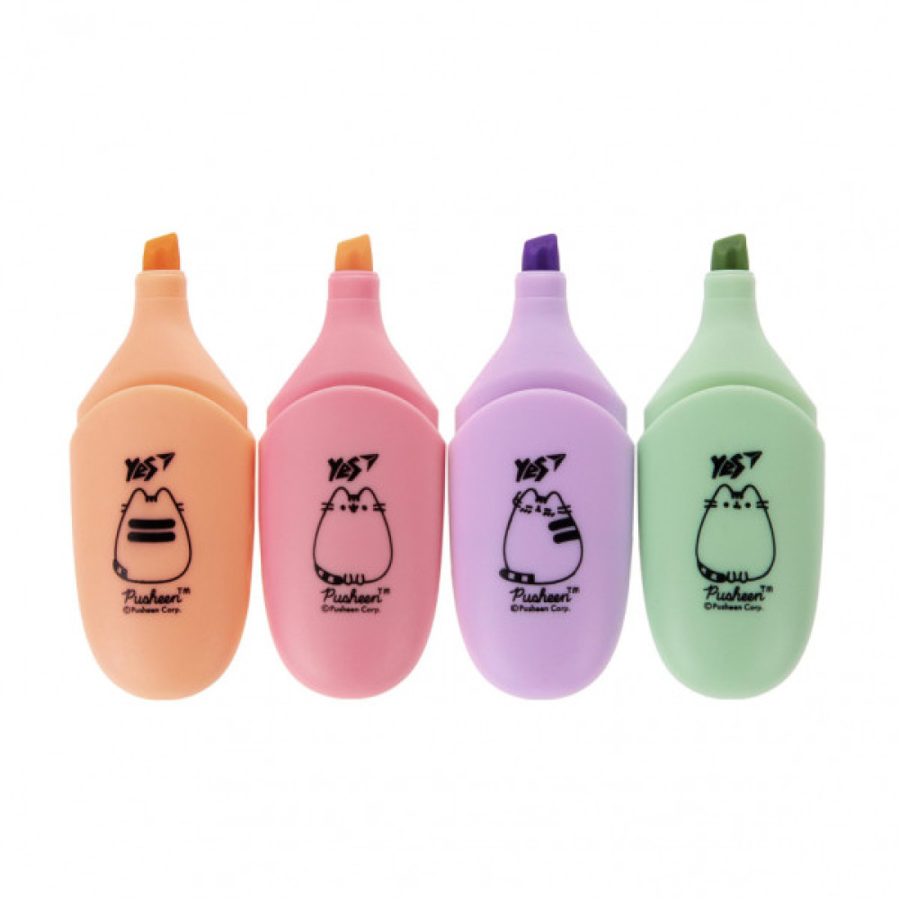 Набір маркерів Yes текстовий Pusheen 4 шт (391094)