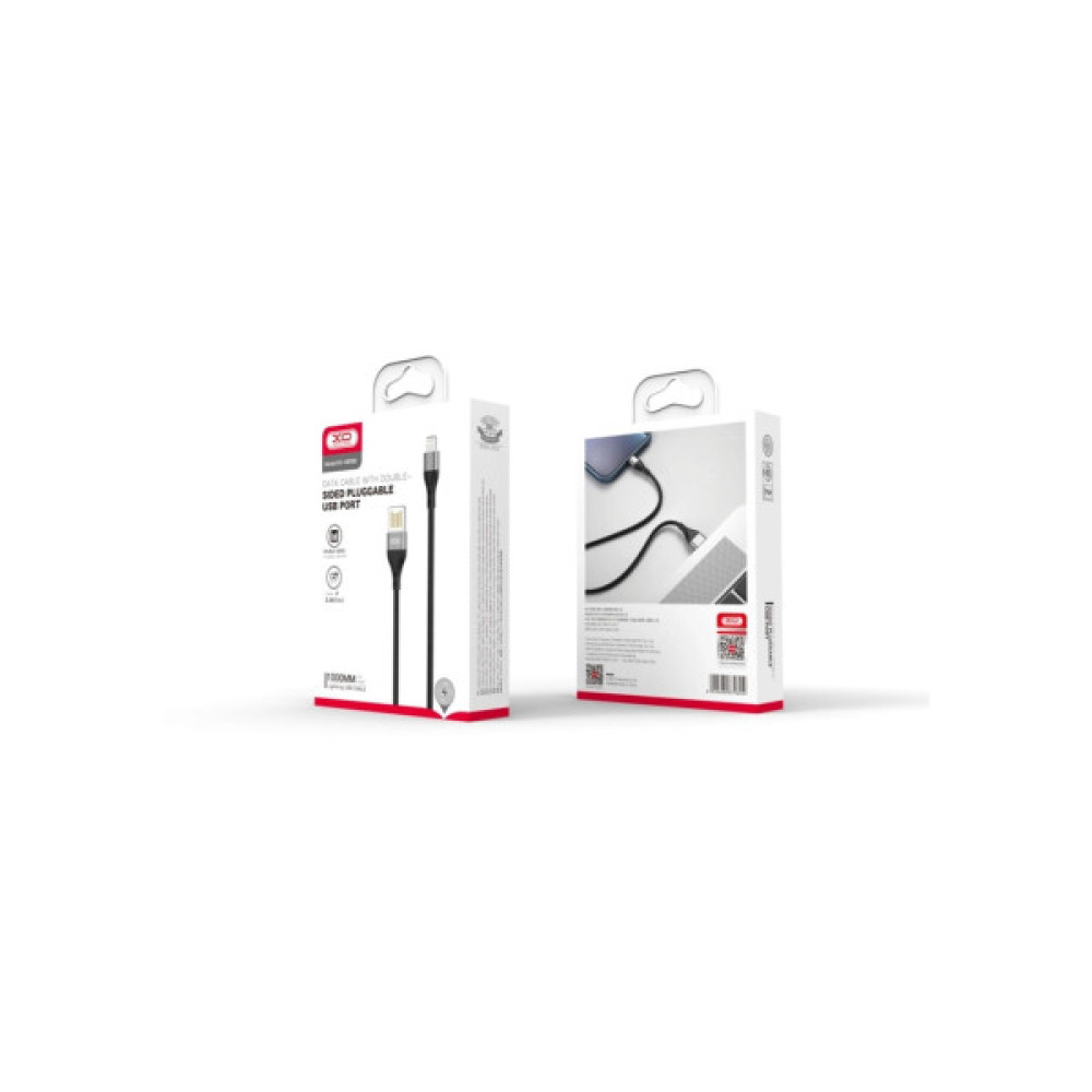Дата кабель USB 2.0 AM to Lightning 1.0m 2.4A double-sided NB188 gray XO (6920680879694) Дата кабель USB 2.0 AM to Lightning 1.0m 2.4A double-sided NB188 gray XO (6920680879694)