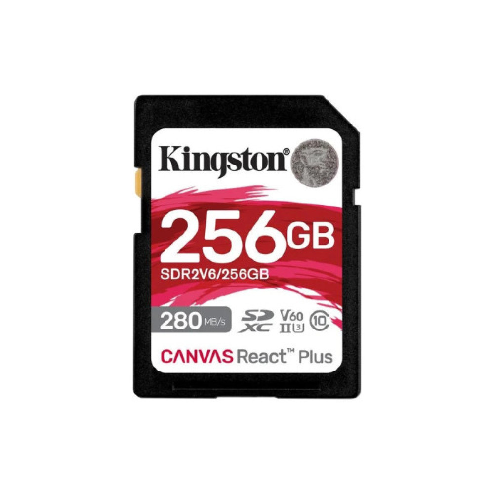 Карта пам'яті Kingston 256GB SDXC class 10 UHS-II U3 Canvas React Plus (SDR2V6/256GB)