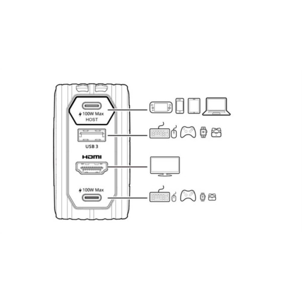 Зарядний пристрій AVerMedia GC313 CORE GO 100W 2хUSB-С 1хUSB-A 1xHDMI black (40AAGC313AWN)
