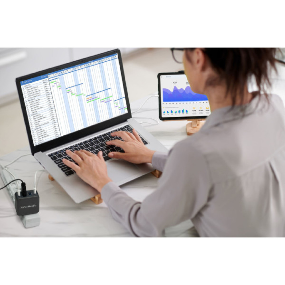 Зарядний пристрій AVerMedia GC313 CORE GO 100W 2хUSB-С 1хUSB-A 1xHDMI black (40AAGC313AWN)