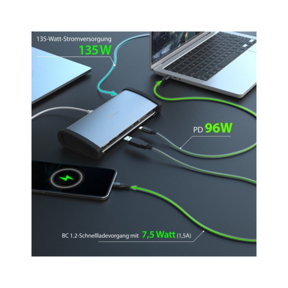 Порт-реплікатор J5create Dock-Station USB-C 11-in-1 (Thunderbolt/PD/картридер/USB-A/USB-C) (JTD562-EN)