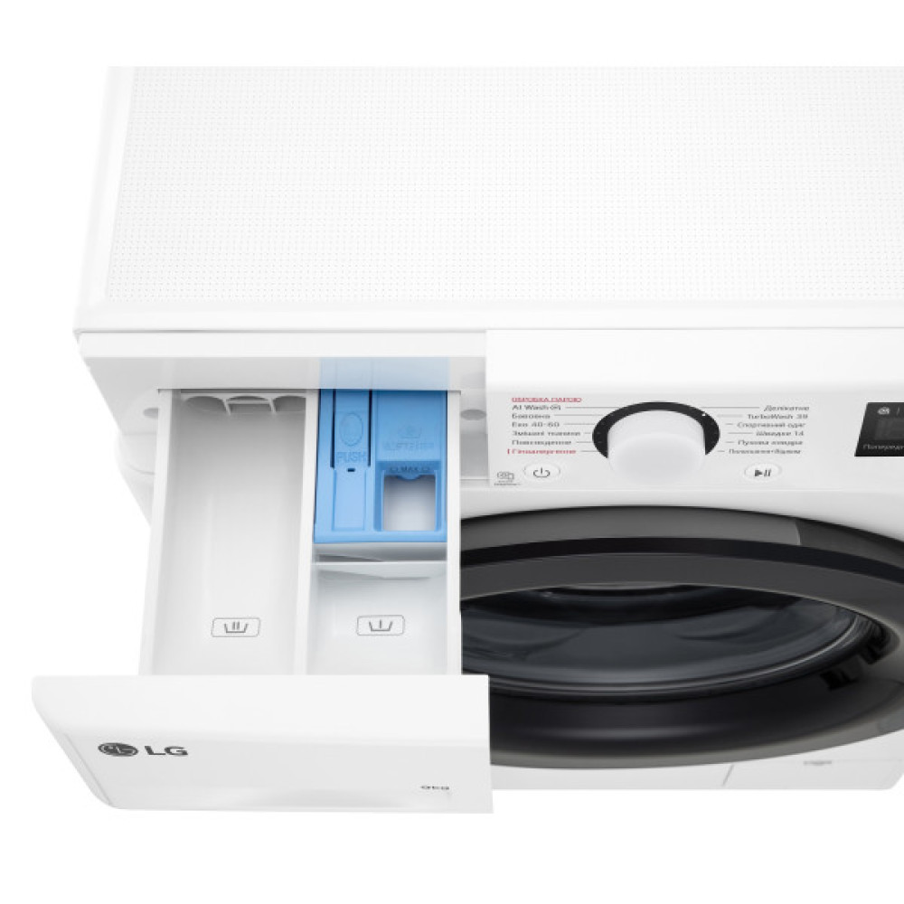 Пральна машина LG фронтальна, 9кг, 1200, A, 48см, дисплей, пара, інвертор, білий