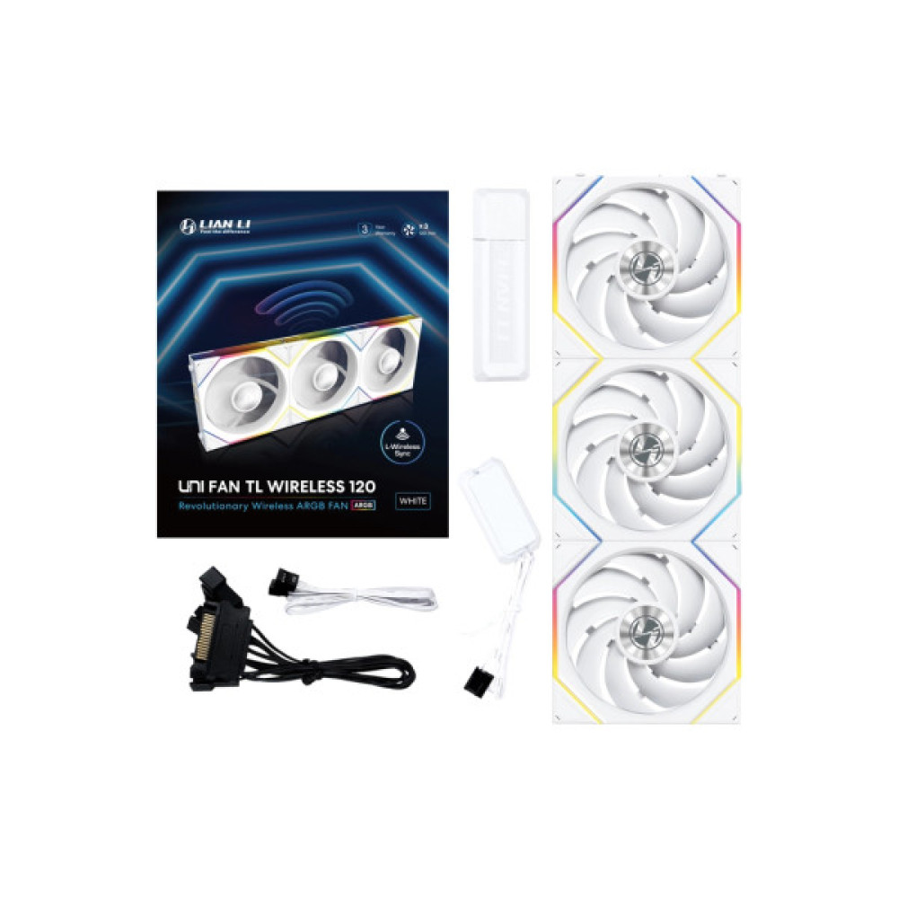 Кулер до корпусу Lian Li Uni Fan TL WIRELESS 120-3, White (G99.12TL1W3W.00)
