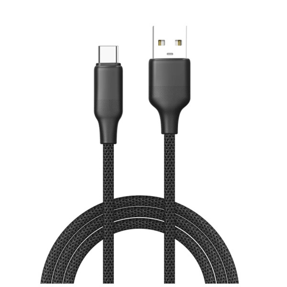 Дата кабель USB 2.0 AM to USB-C 2.0m 3A TPE embossed black ColorWay (CW-CBUC102-BK)