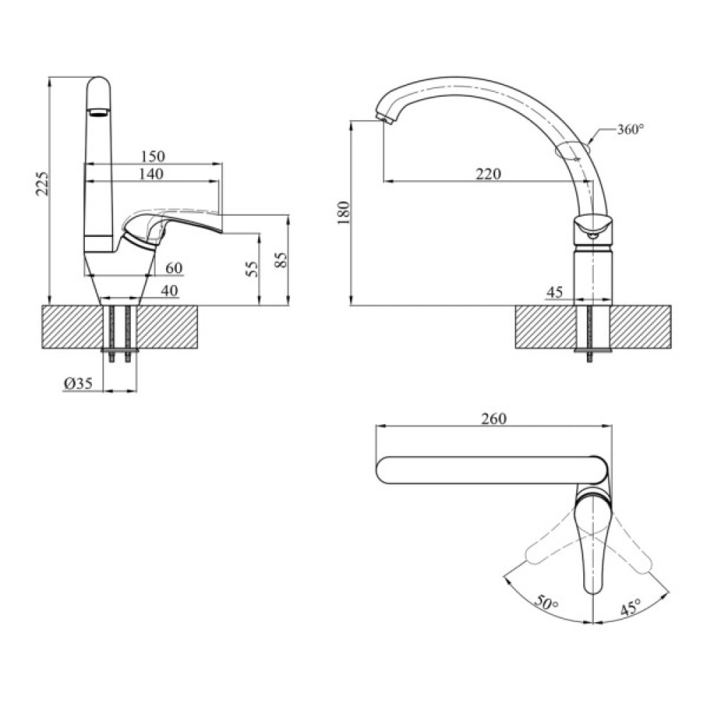 Змішувач Agua Leon-C032 (CV016442)
