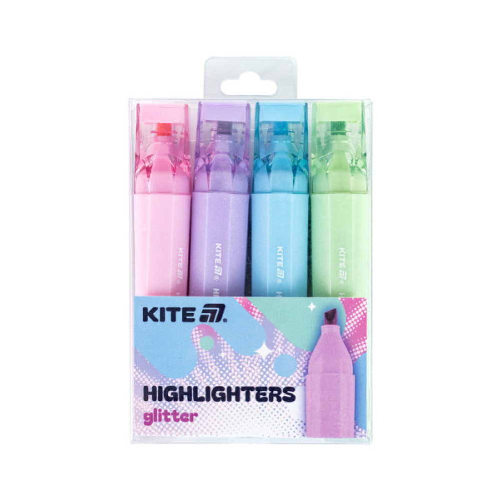 Набір маркерів Kite Highlighter Creative Glitter, набір з 4-х кольорів (K24-1146-4)