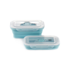 Ланч-бокс СИЛА складаний з кришкою-засувкою блакитний 540 мл (960561)