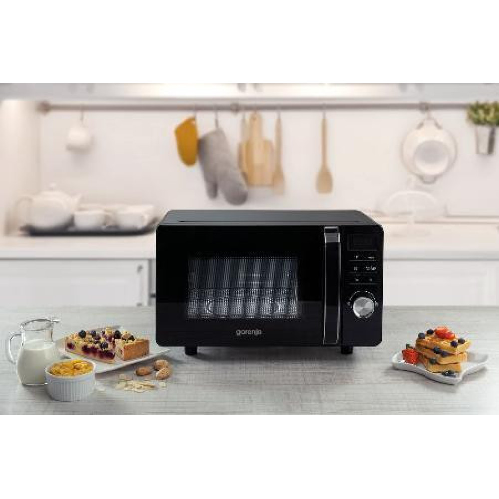 Мікрохвильова піч Gorenje, 20л, електр. керув., 700Вт, гриль, дисплей, чорний
