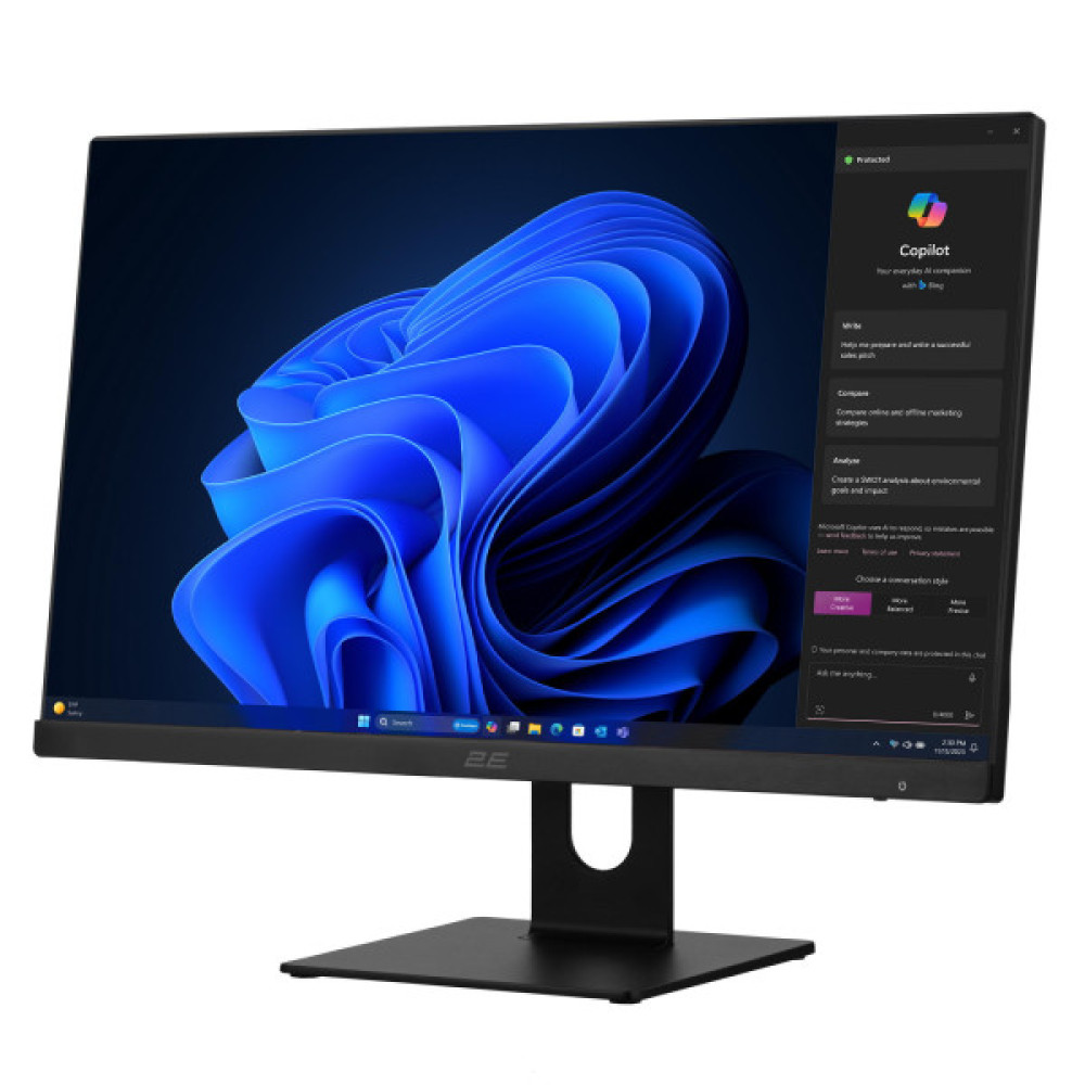 Комп'ютер персональний моноблок 2E Rational K6 23.8" FHD IPS Intel i3-12100, 8Gb, F480GB, UMA, H610, K6.610, 120W, Win11PE, чорний