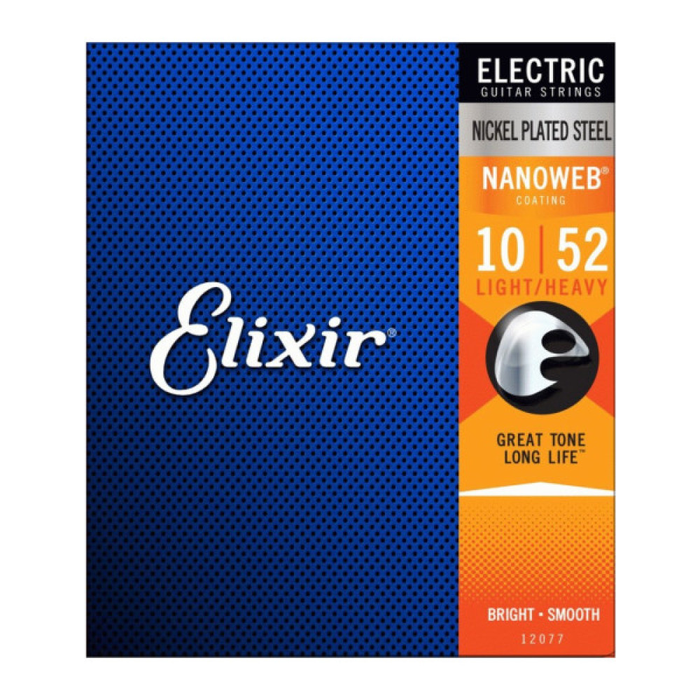 Струни для гітари Elixir 12077 Nanoweb Nickel Plated Steel Light/Heavy (10-52) (236043)