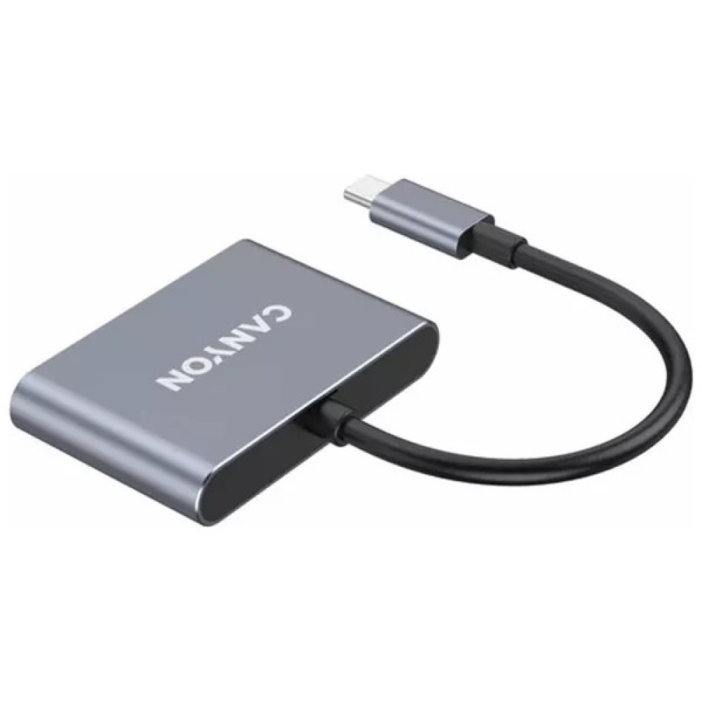 Концентратор Canyon hub DS-3 3in1 USB-C Dark Grey (CNS-TDS3)