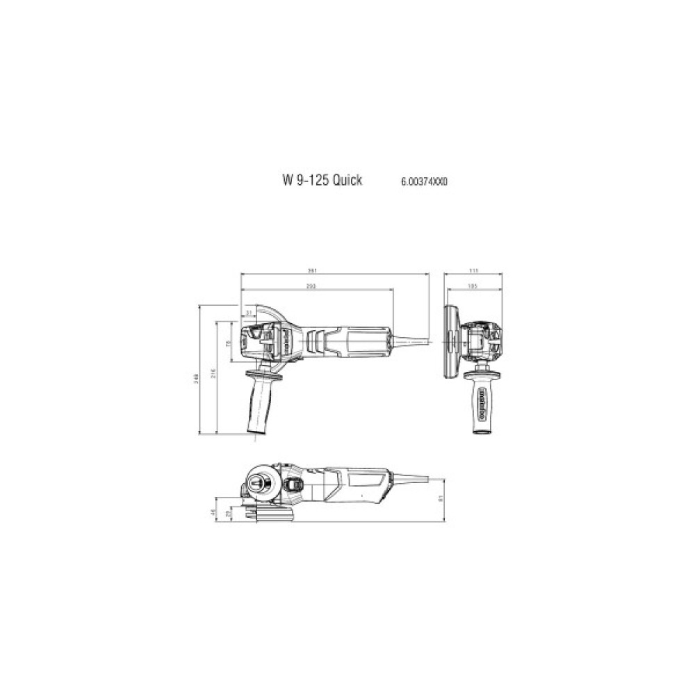 Шліфмашина кутова Metabo W 9-125 QUICK 125мм 900Вт 10500об·хв 2.1кг