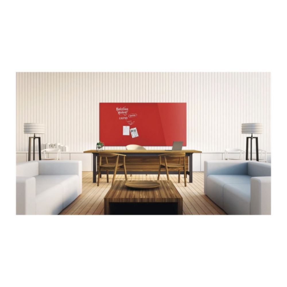 Офісна дошка Magnetoplan скляна магнітно-маркерна 2000x1000 червона Glassboard-Red (13409006)