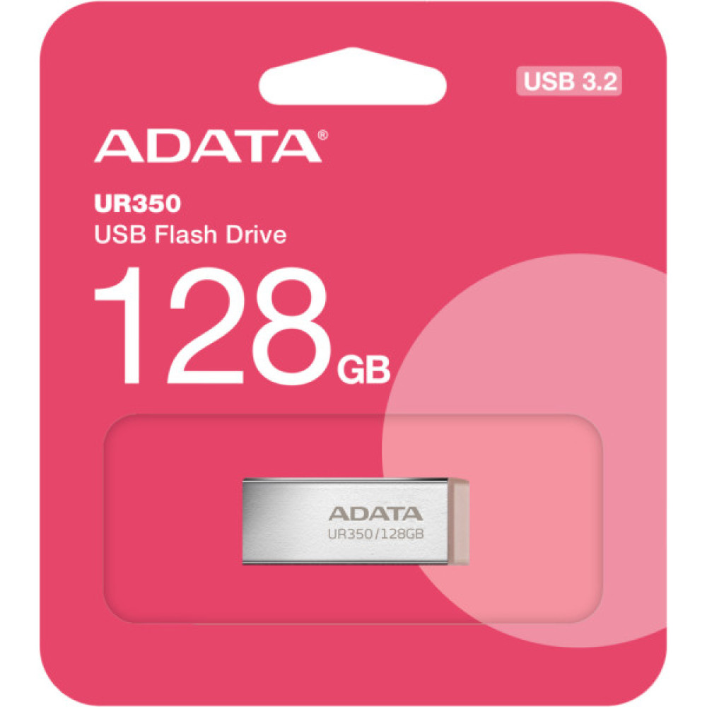 USB флеш накопичувач ADATA 128GB UR350 Silver/Beige USB 3.2 (UR350-128G-RSR/BG)