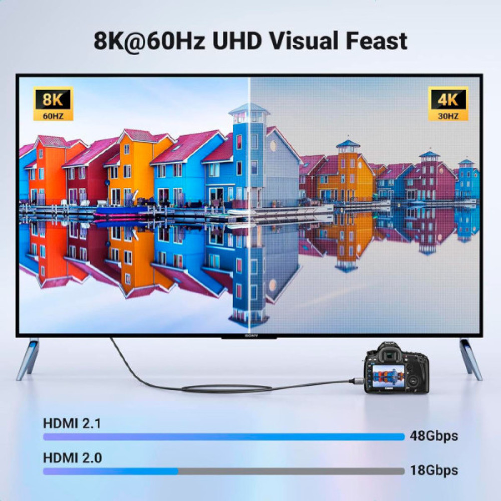 Кабель мультимедійний HDMI M to HDMI mini M 1.0m 8K HD163 black Ugreen (15514)