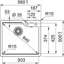 Мийка кухонна Franke Urban, фраграніт, прямокутник, без крила, 503х425х230мм, чаша - 1, врізна, UBG 610-56, чорний матовий Мийка кухонна Franke Urban, фраграніт, прямокутник, без крила, 503х425х230мм, чаша - 1, врізна, UBG 610-56, чорний матовий