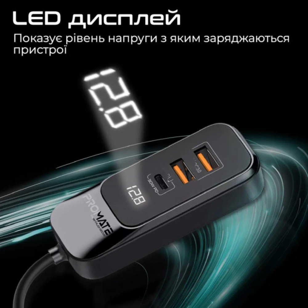 Зарядний пристрій Promate 2xUSB-C + 2xUSB-A (gearhub-120w.black)