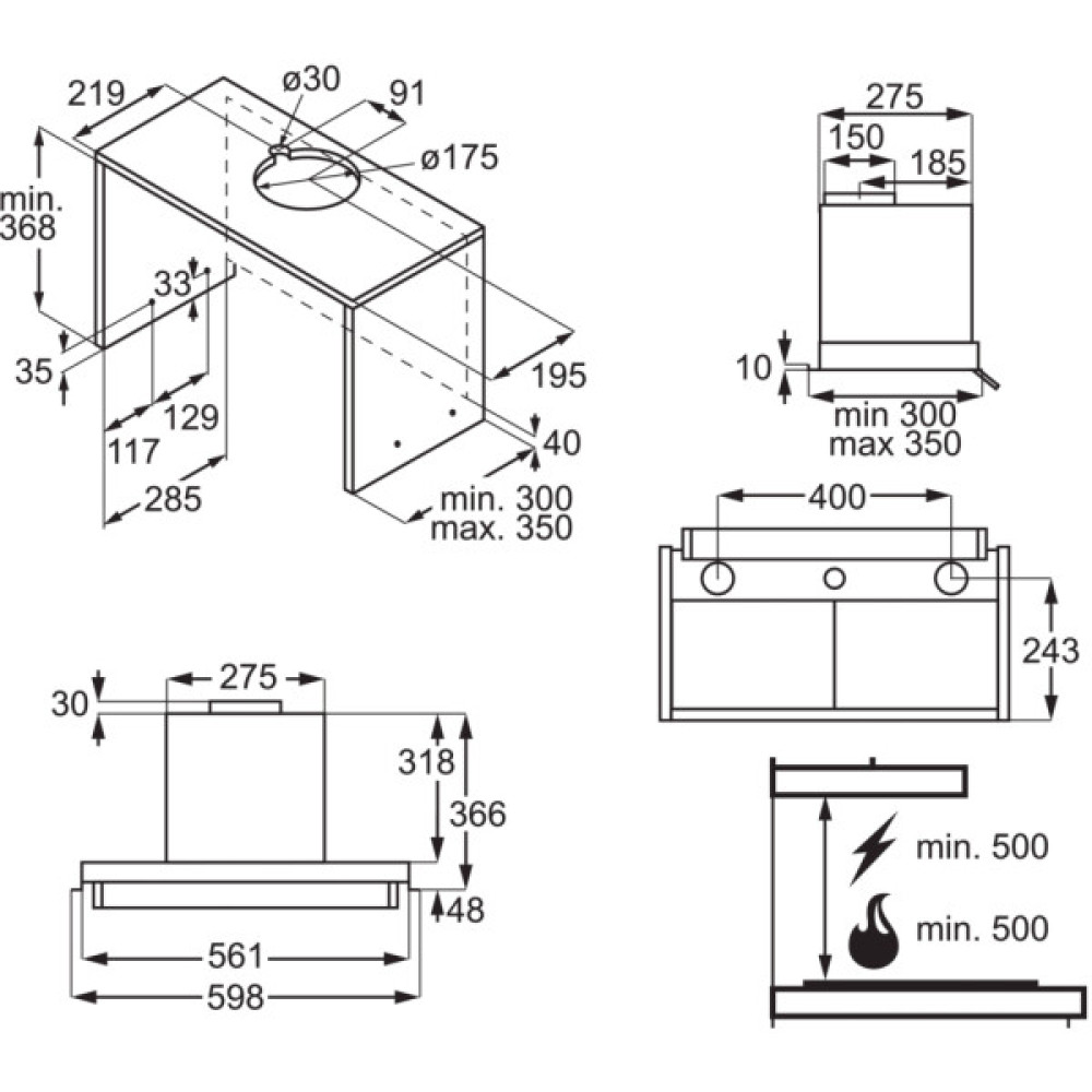 Витяжка кухонна Electrolux LFP516K