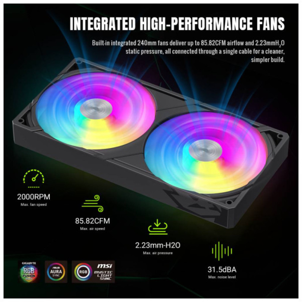 Система рідинного охолодження Gamemax GLACIER 240 LCD BK