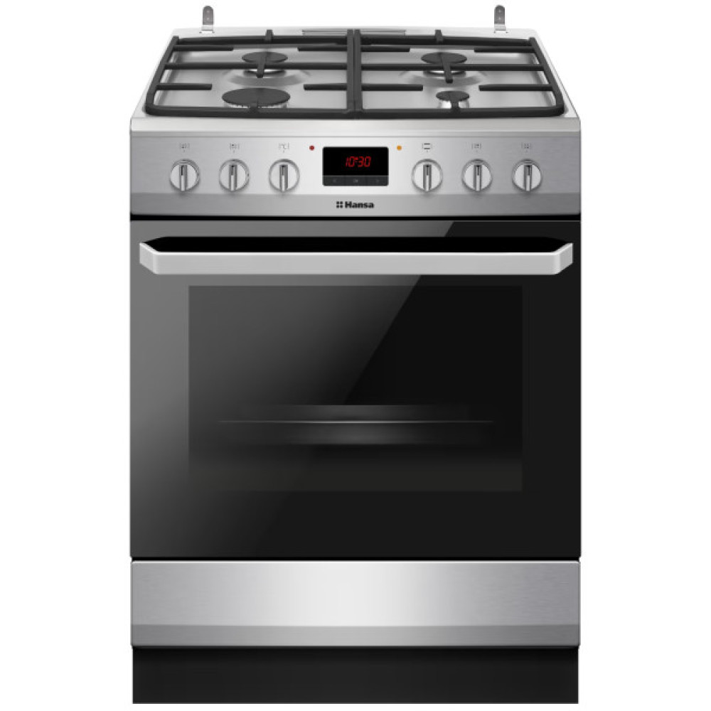 Плита Hansa комбінована, 65л, 60x60см, дисплей, конвекція, чавун, нерж