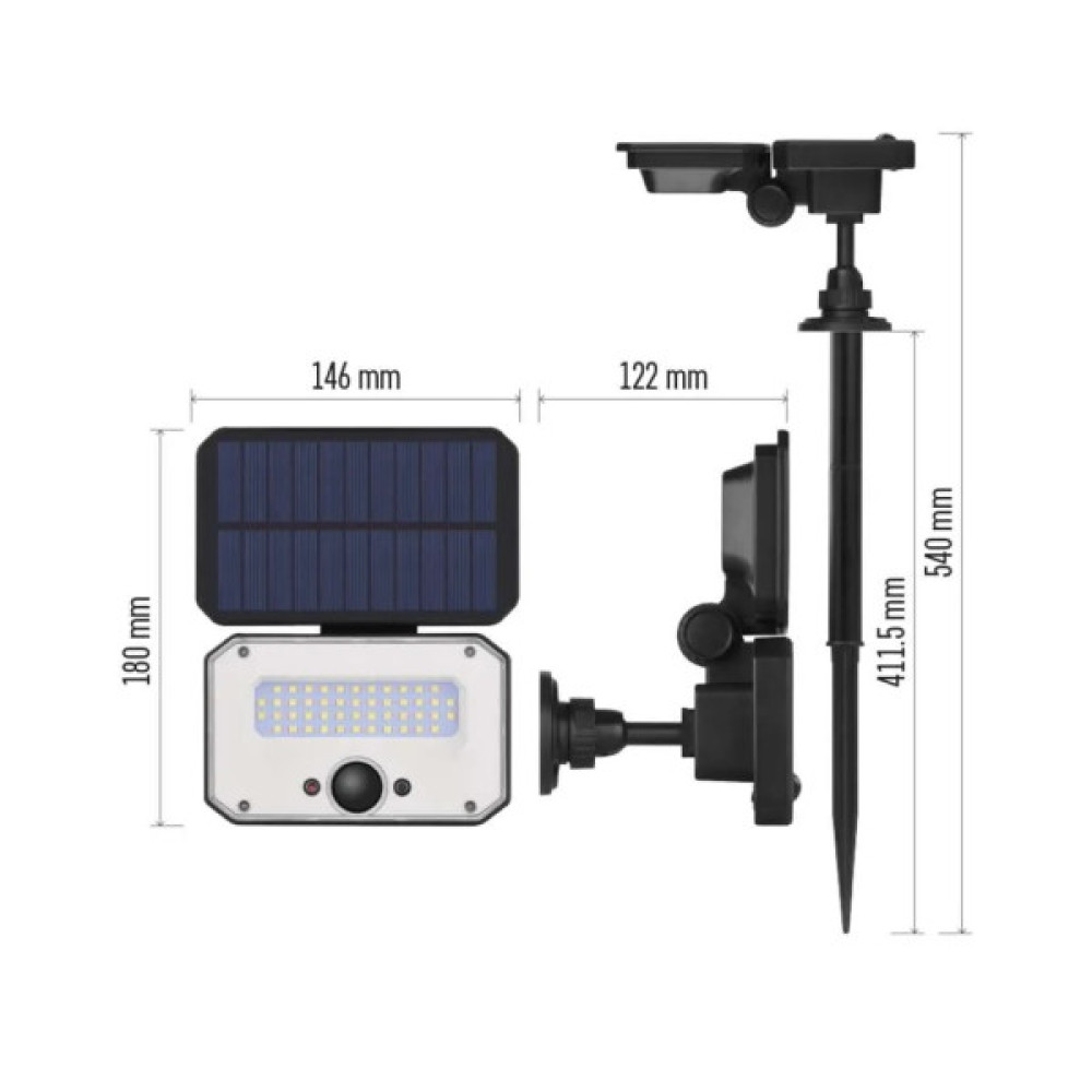 Прожектор EMOS сонячний світлодіодний 1500 лм IP54 3000K PIR (ZG131S)