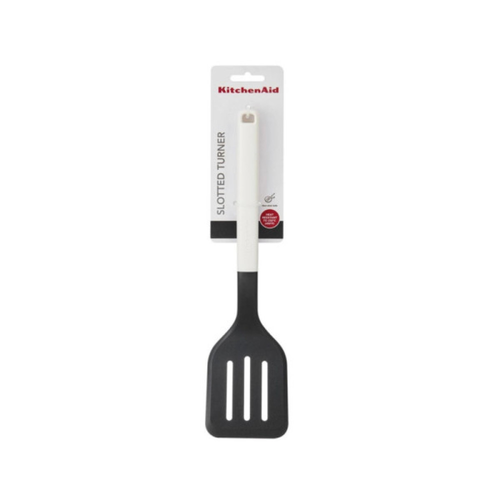 Лопатка кухонна KitchenAid Classic з прорізами 34 см білий (KHA002OHPNG)