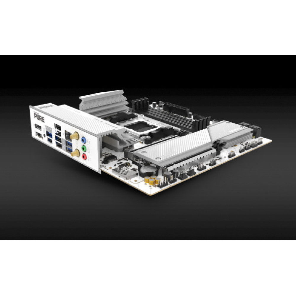 Материнcька плата SAPPHIRE PURE B850M WIFI sAM5 B850 4xDDR5 M.2 HDMI DP Wi-Fi BT mATX білий