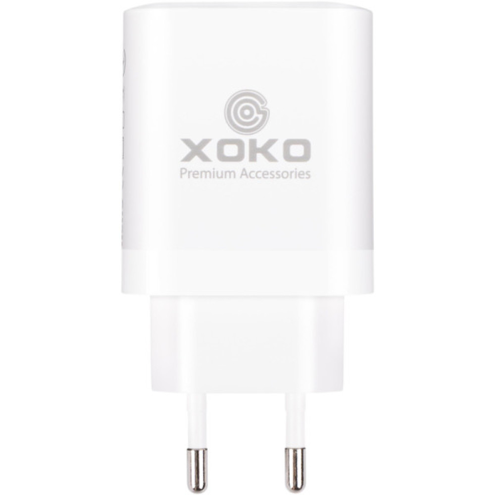 Зарядний пристрій XoKo 1xUSB-C PD45W + 1xUSB QC3.0 GaN white (XK-QC-450)