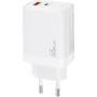 Зарядний пристрій XoKo 1xUSB-C PD45W + 1xUSB QC3.0 GaN white (XK-QC-450)