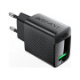 Зарядний пристрій Acefast USB 18W + cable USB to USB-C black (6974316280064)