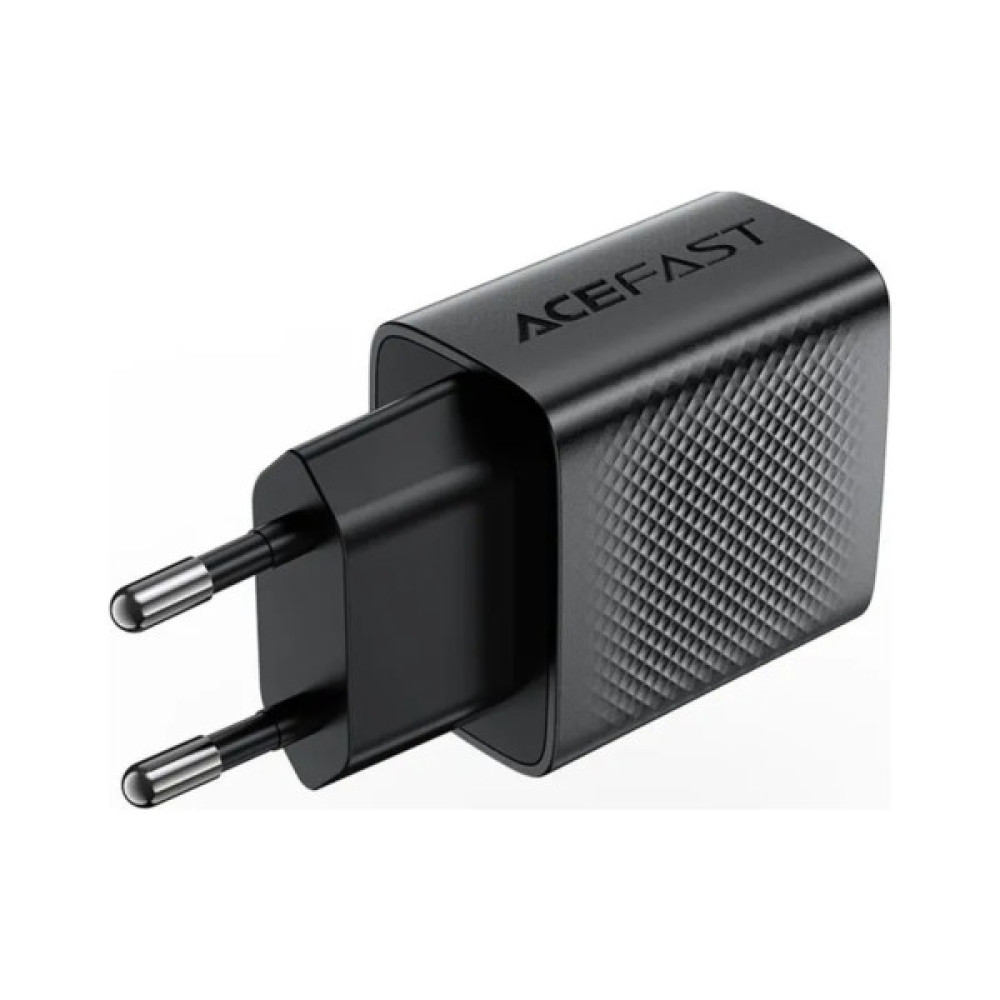Зарядний пристрій Acefast USB 18W + cable USB to USB-C black (6974316280064)