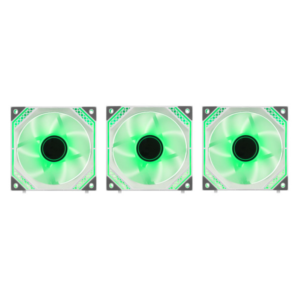 Корпусні вентилятори 2E GAMING Air Cool Magic Mirror ACF120MW-ARGB, 3x120мм, 2000rpm, 4pin PWM +5VARGB, 20.5dBa, білий