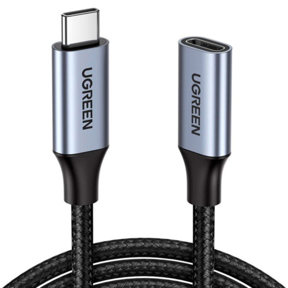 Дата кабель Ugreen USB-C M/F 1.0m 5A 10Gbps USB 3.1 black (30205)